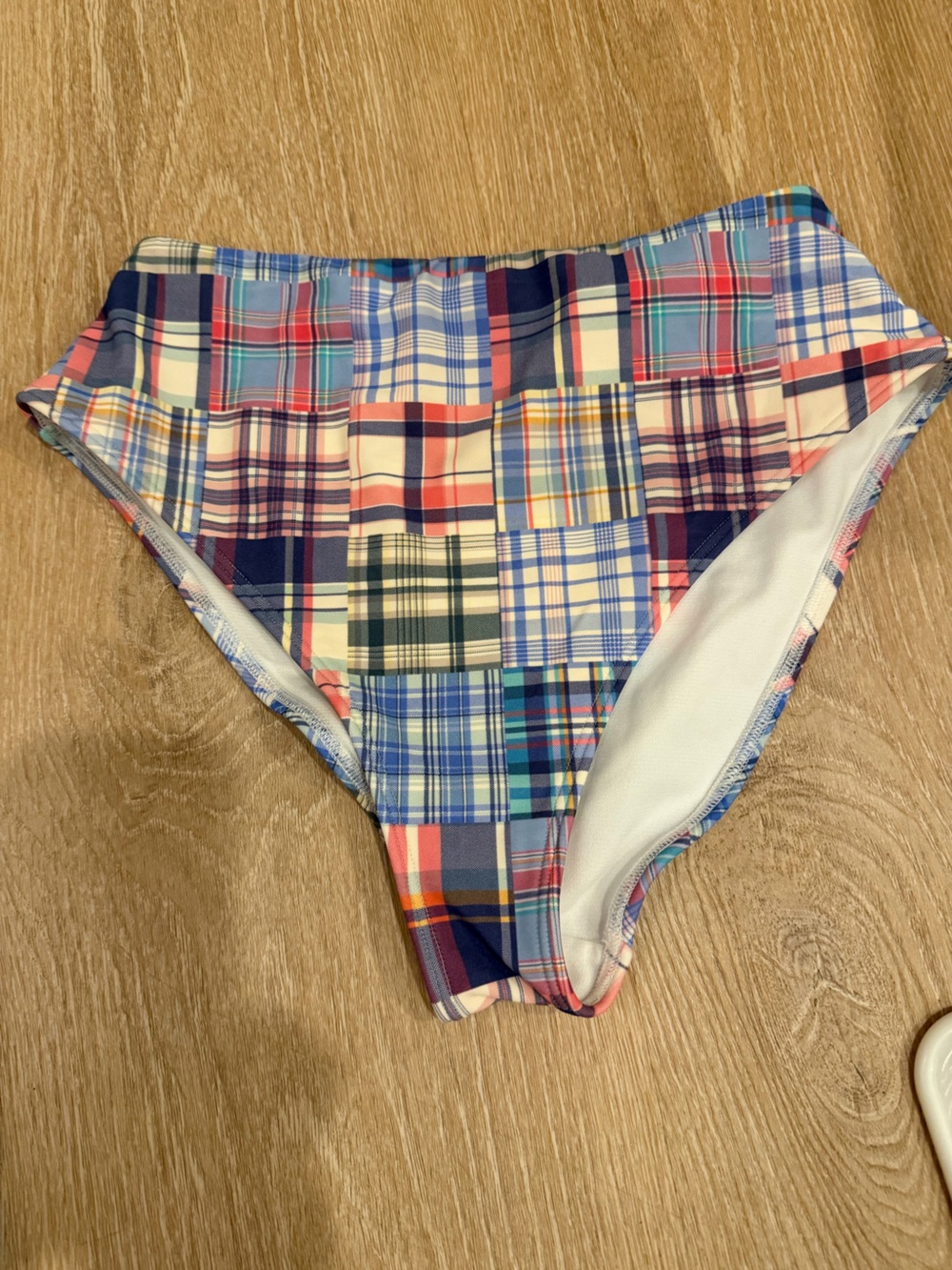 Abercrombie & Fitch Multicolor Plaid High-Waist Bikini Bottoms